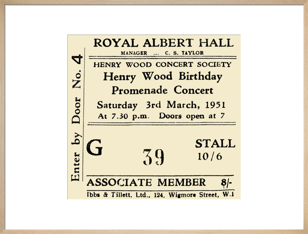 Henry Wood Birthday Promenade Concert Art Print