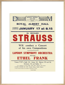 Dr. Richard Strauss Concert Art Print