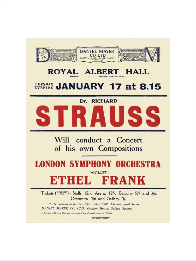 Dr. Richard Strauss Concert Art Print
