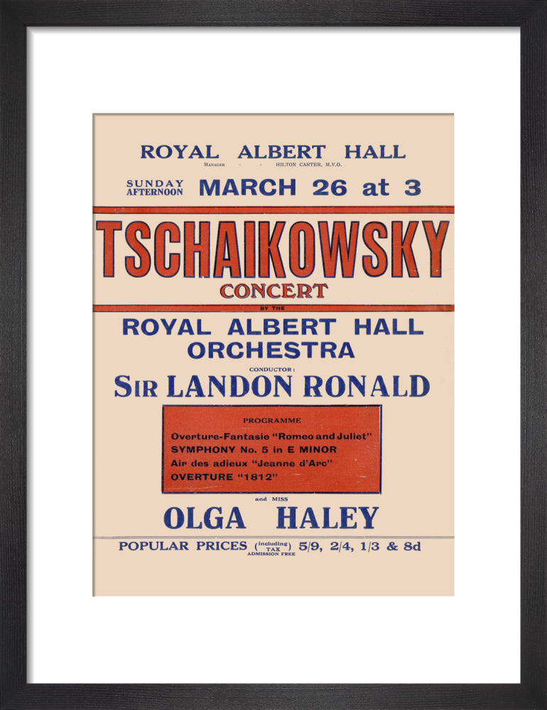Tschaikowsky's Special Sunday Concerts (1921-1922 Season) Art Print
