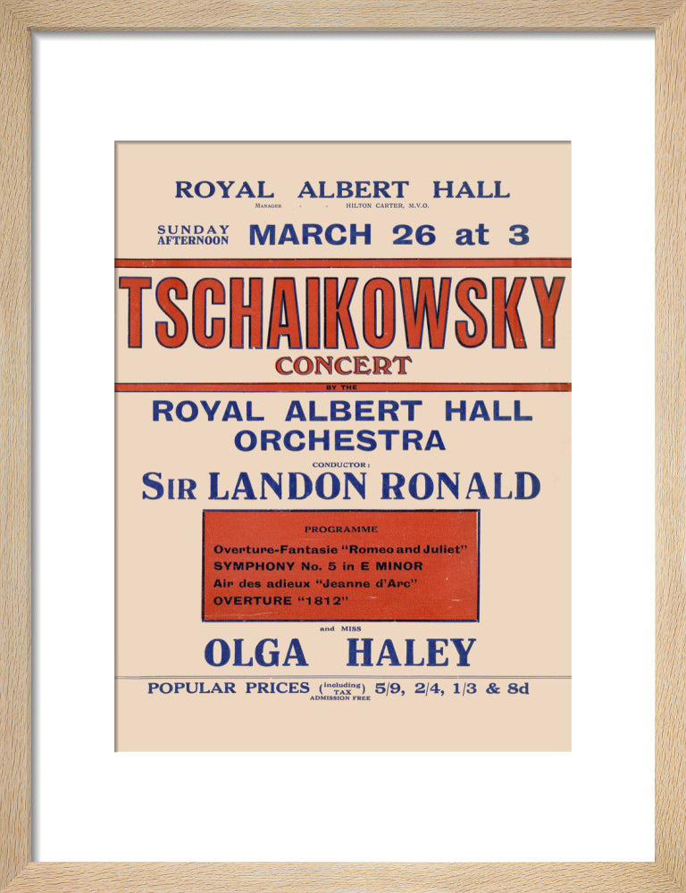 Tschaikowsky's Special Sunday Concerts (1921-1922 Season) Art Print