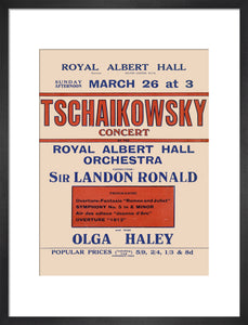 Handbill from Special Sunday Concerts (1921-1922 Season) - Tschaikowsky Concert by the Royal Albert Hall Orchestra and Miss Olga Haley, 26 March 1922