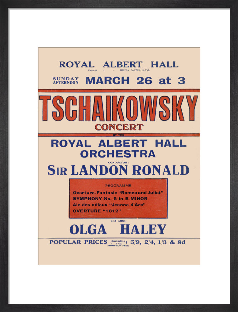 Tschaikowsky's Special Sunday Concerts (1921-1922 Season) Art Print