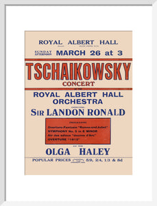 Handbill from Special Sunday Concerts (1921-1922 Season) - Tschaikowsky Concert by the Royal Albert Hall Orchestra and Miss Olga Haley, 26 March 1922