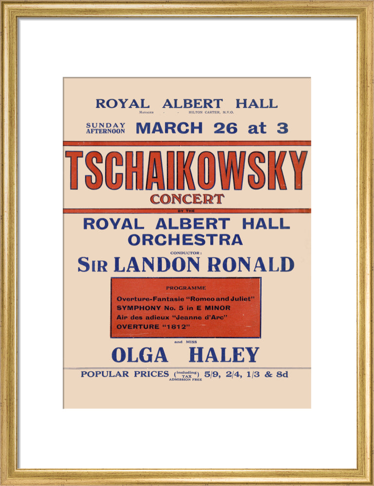 Tschaikowsky's Special Sunday Concerts (1921-1922 Season) Art Print