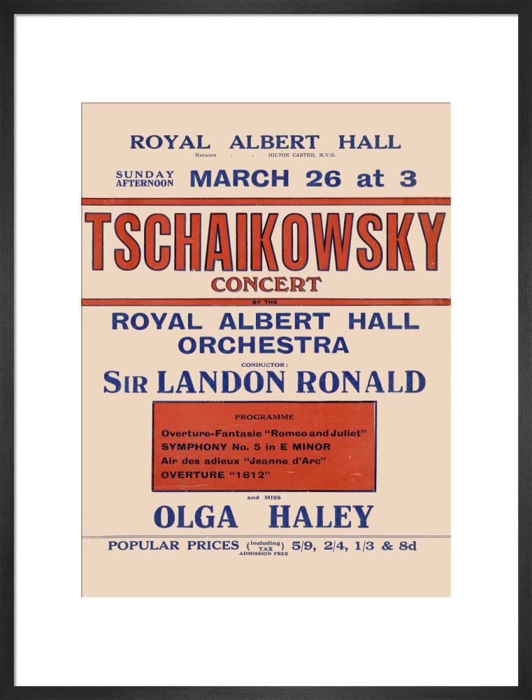 Tschaikowsky's Special Sunday Concerts (1921-1922 Season) Art Print