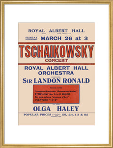 Handbill from Special Sunday Concerts (1921-1922 Season) - Tschaikowsky Concert by the Royal Albert Hall Orchestra and Miss Olga Haley, 26 March 1922