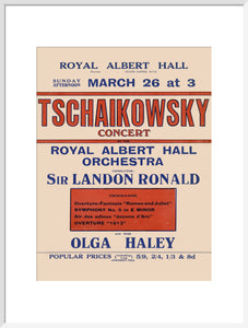 Handbill from Special Sunday Concerts (1921-1922 Season) - Tschaikowsky Concert by the Royal Albert Hall Orchestra and Miss Olga Haley, 26 March 1922